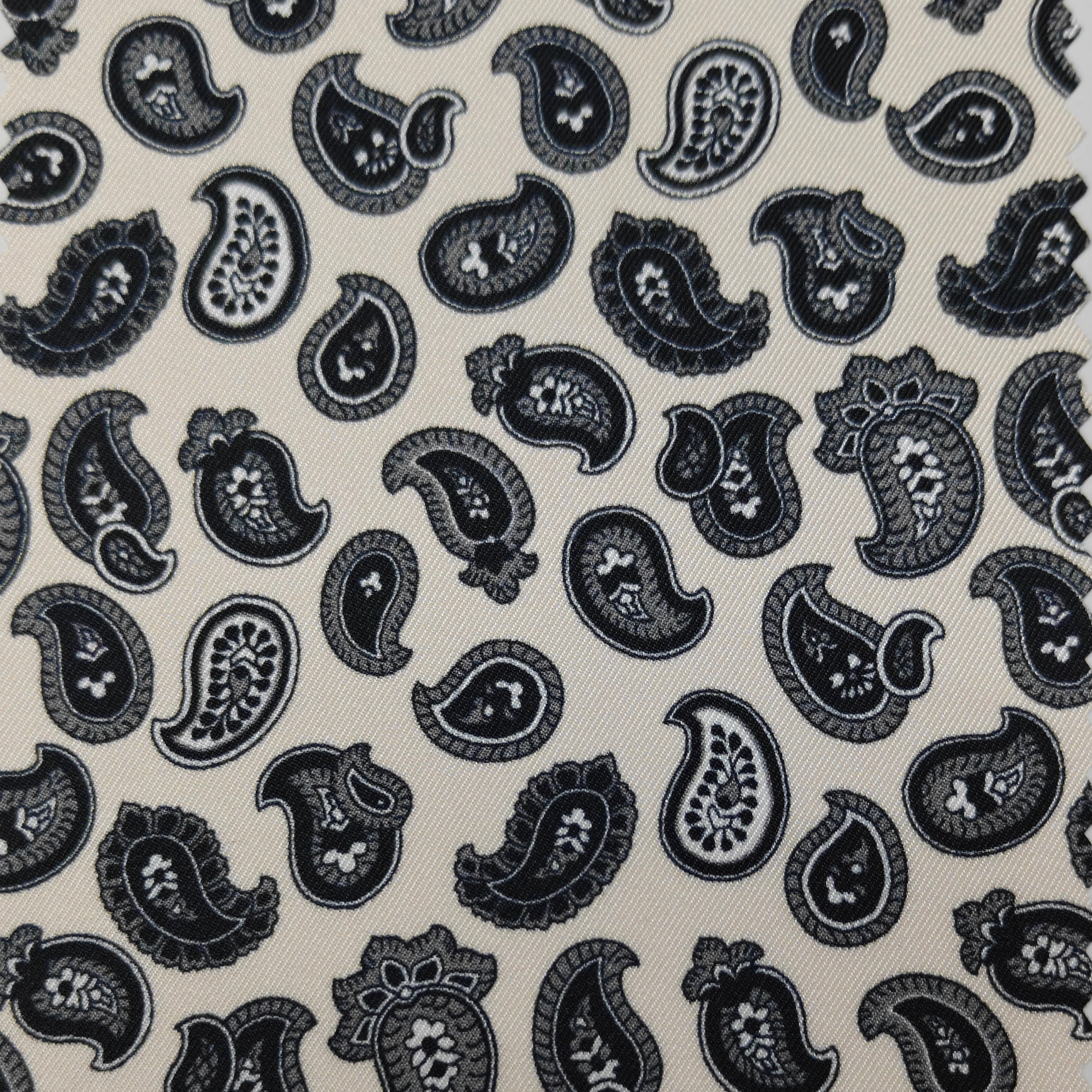 Shirt Fabric Raymond Regio Italia 100% Silk Digital Printed Colour Black N Off White
